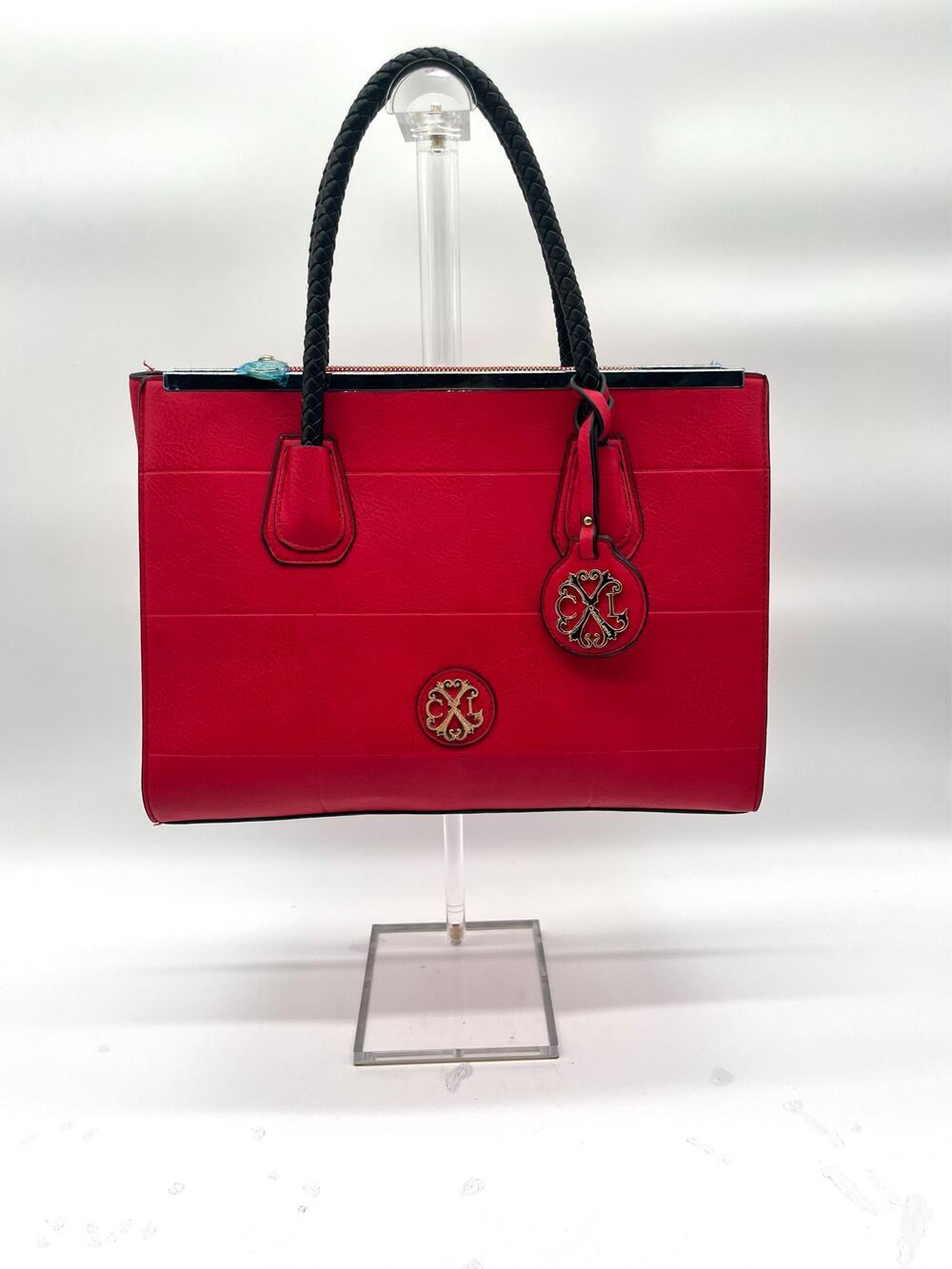 CHRISTIAN LACROIX Red Quilted Tote NWOT, Logo Charm Included